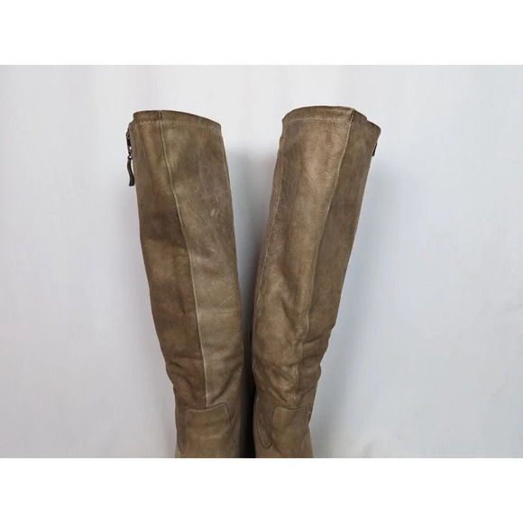 Vintage Y2K Steven by Steve Madden 10 M Leather Tall Riding Boots Wedge Heels - Picture 3 of 15